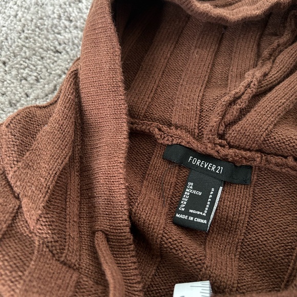 Forever 21 Chocolate Knit Hoodie - Picture 4 of 4